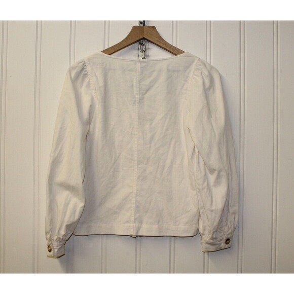 Madewell Women's Corduroy Shirred-Sleeve Button-Front Top Size Xsmall XS - Picture 8 of 8